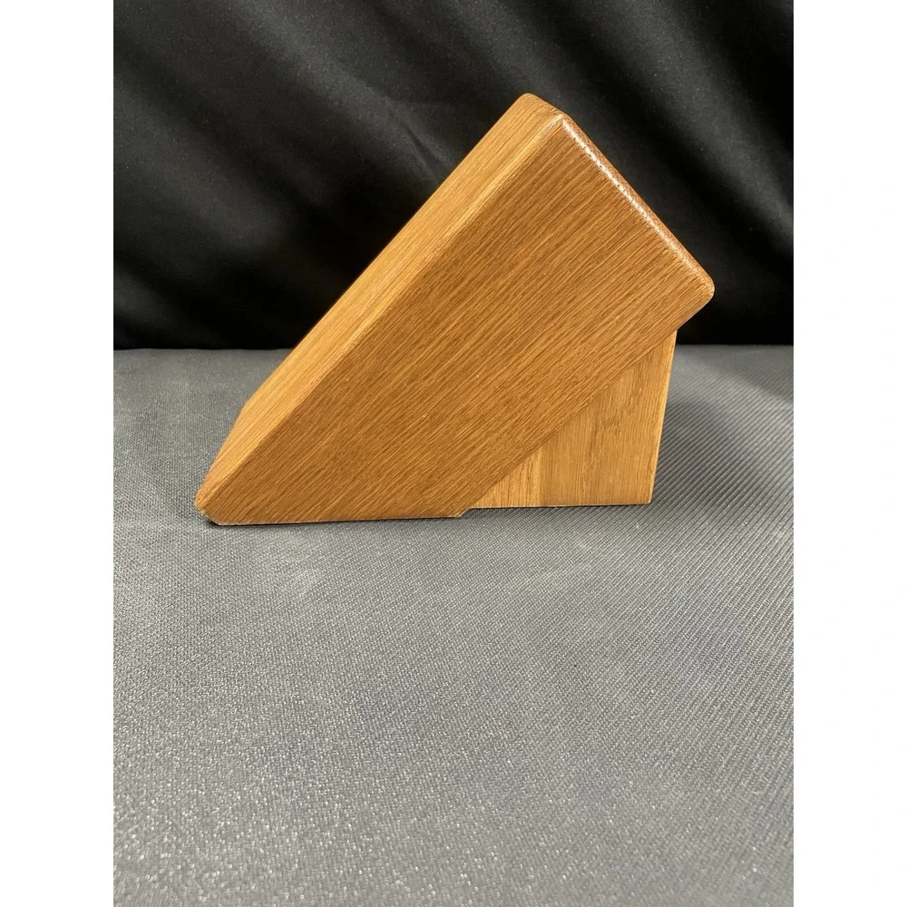 Cutco Knife Block‎ 4 Knife Slots 1 Steel Slot Solid Oak Wood Storage Countertop